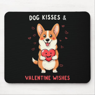 Dog Kisses And Valentine Wishes Corgi Love Mouse Mat