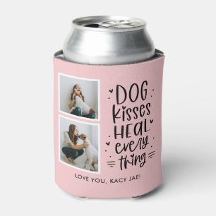 Dog Kisses Editable Colour Can Cooler
