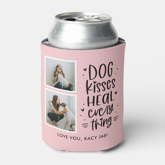 Dog Kisses Editable Colour Can Cooler (Can Front)