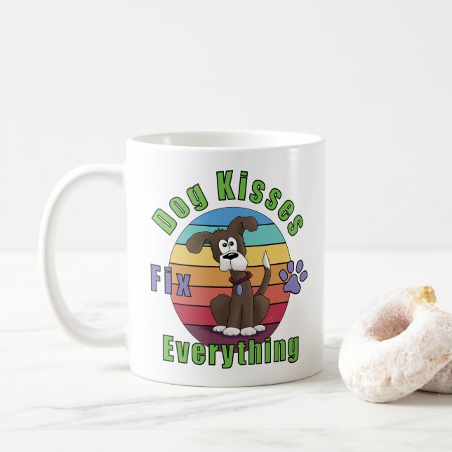 Dog Kisses Fix Everything Coffee Mug (With Donut)
