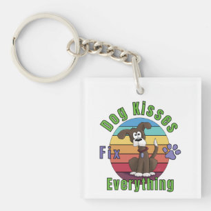 Dog Kisses Fix Everything Key Ring