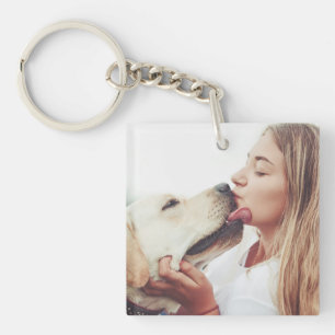 Dog Kisses Photo Key Ring