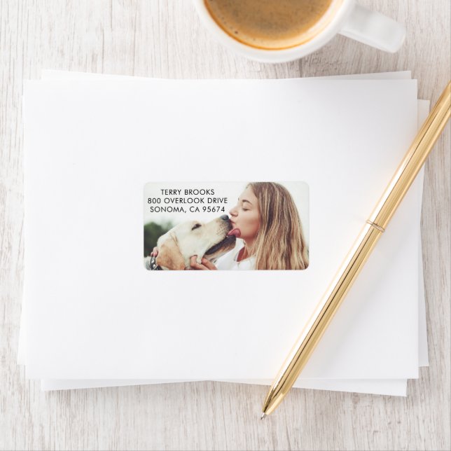 Dog Kisses Photo Return Address Label (Insitu)