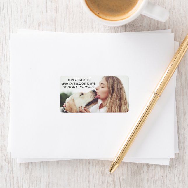 Dog Kisses Photo Return Address Label (Insitu)
