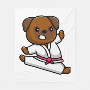 dog knows karate fleece blanket