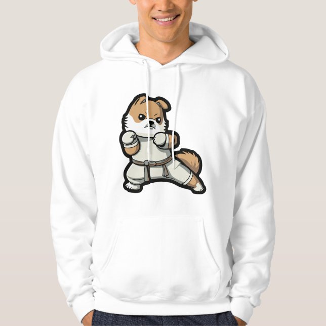 dog knows karate          hoodie (Front)