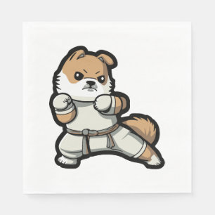 dog knows karate napkin