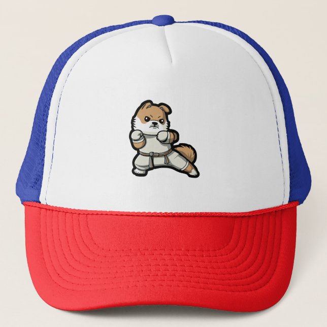 dog knows karate          trucker hat (Front)