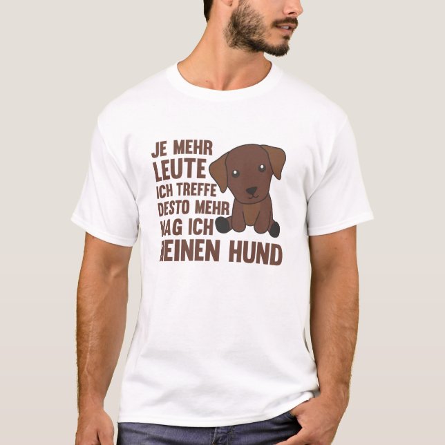 Dog Labrador Brown Doesn't Like People Dogs T-Shirt (Front)