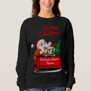 Dog Labrador Retriever With Santa Claus In Red Tru Sweatshirt