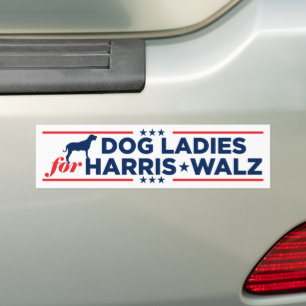 Dog Ladies for Harris Walz 2024 Bumper Sticker