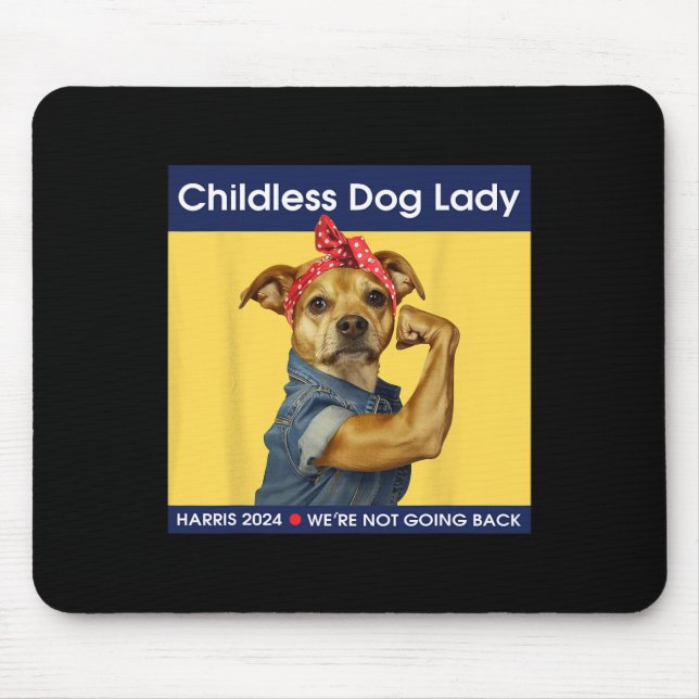 Dog Lady Kamala-harris 2024  Mouse Mat (Front)
