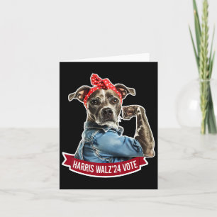 Dog Lady Kamala Harris Tim Walz Vote Election  Card