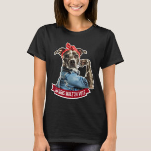 Dog Lady Kamala Harris Tim Walz Vote Election  T-Shirt