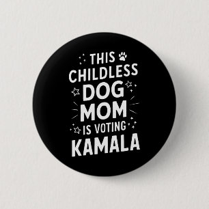 Dog Lady Voting Kamala Harris Dog Mum Vote Blue 6 Cm Round Badge