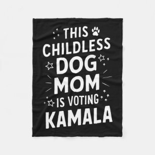 Dog Lady Voting Kamala Harris Dog Mum Vote Blue  Fleece Blanket