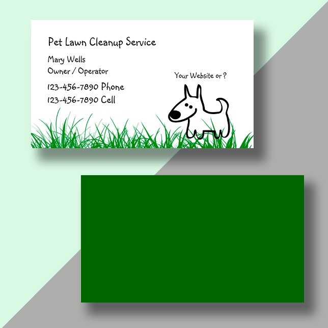 Dog Lawn Cleanup Business Cards (Creator Uploaded)
