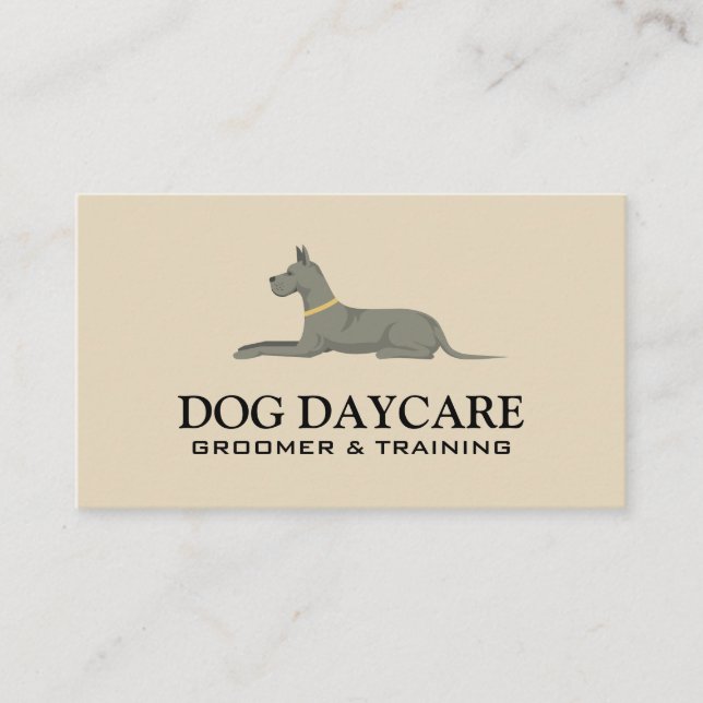 Dog Laying Down | Animal Care Services Business Card (Front)