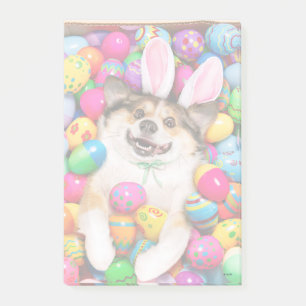 Dog Laying on Easter Eggs Post-it Notes