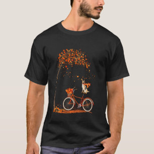 Dog Leaf Fall Autumn Cycling Funny German Shepherd T-Shirt