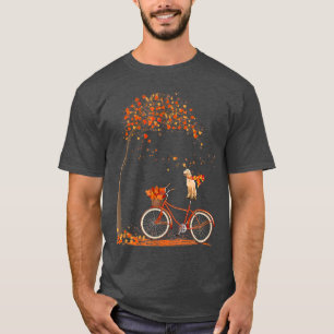 Dog Leaf Fall Autumn Cycling Funny Golden Retrieve T-Shirt