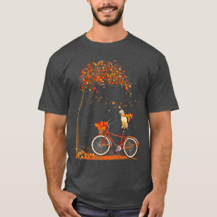 Dog Leaf Fall Autumn Cycling Funny Golden Retrieve T-Shirt