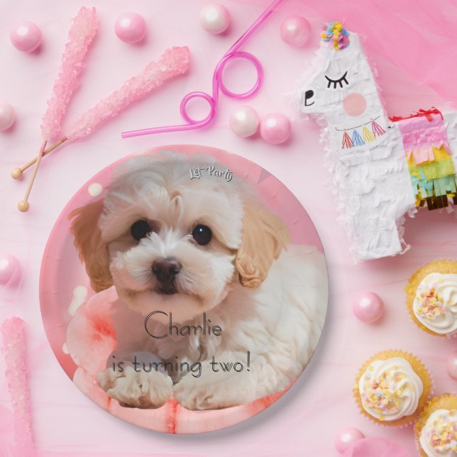 Dog Let's Party Birthday  Paper Plate (Party)