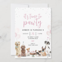 Dog Lets Pawty Birthday Invitation