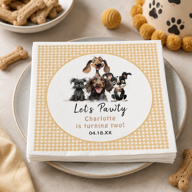 Dog Let's Pawty Birthday Napkin (Dog Let's Pawty Birthday Invitation
)