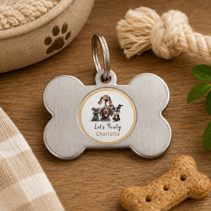 Dog Let's Pawty Birthday Pet ID Tag