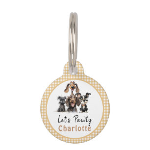 Dog Let's Pawty Birthday Pet Tag
