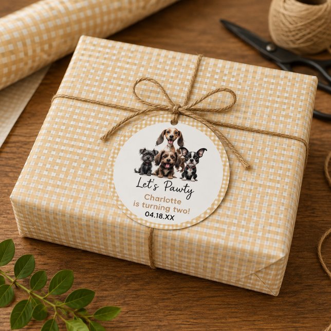Dog Let's Pawty Birthday Wrapping Paper (Dog Let's Pawty Birthday Wrapping Paper)