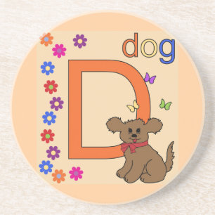 Dog Letter D Coaster