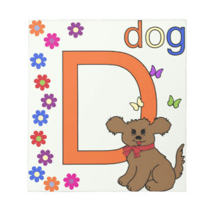 Dog Letter D Notepad