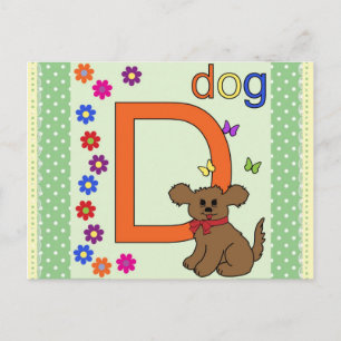 Dog Letter D Postcard