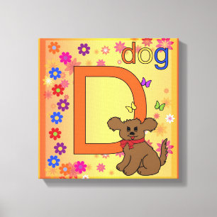 Dog Letter D Wrapped Canvas