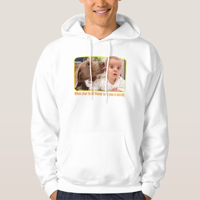 Dog Licking Baby's Ear Hoodie (Front)