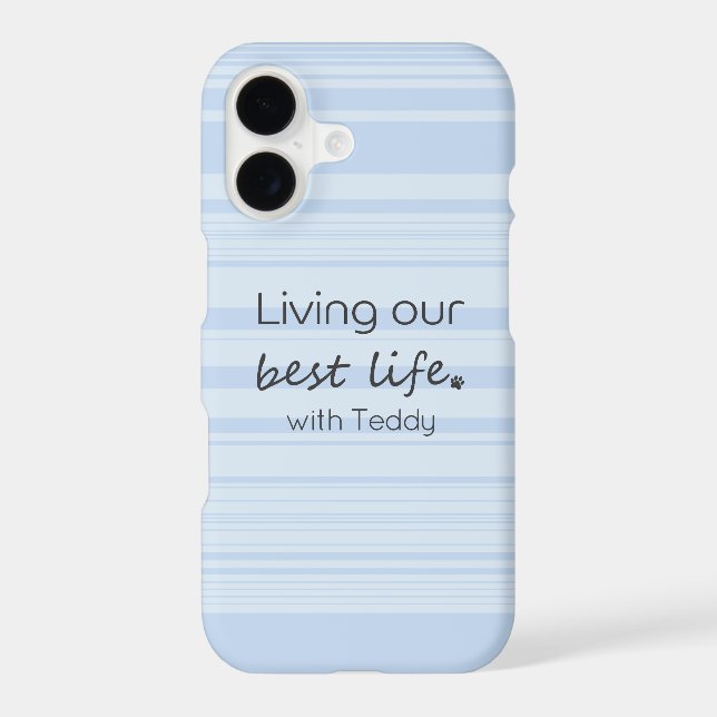Dog Life | Custom Name Icy Blue Stripes (Back)