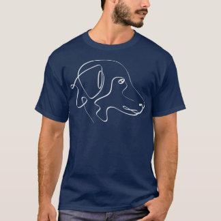 DOG LINE ART Pets love Puppy Pitbull Happy T-Shirt