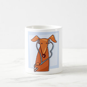 Dog Listening to Music Funny Headphones Pup  Coffee Mug