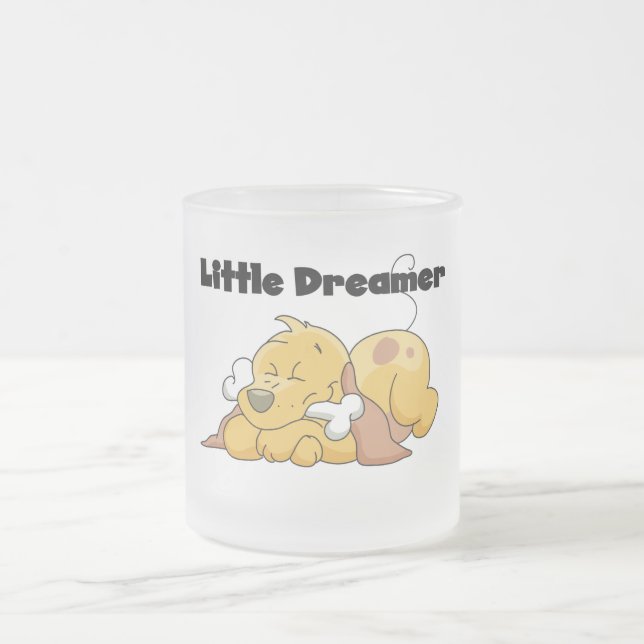 Dog Little Dreamer T-shirts and Gifts Frosted Glass Coffee Mug (Center)