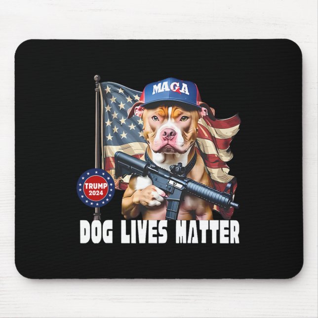 Dog Lives Problem Funny 2024 Dog Voting Trump  Mouse Mat (Front)