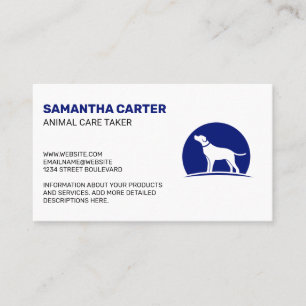 Dog Logo Blue Business Card