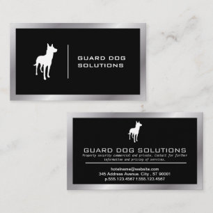 Dog Logo   Metal Border Business Card