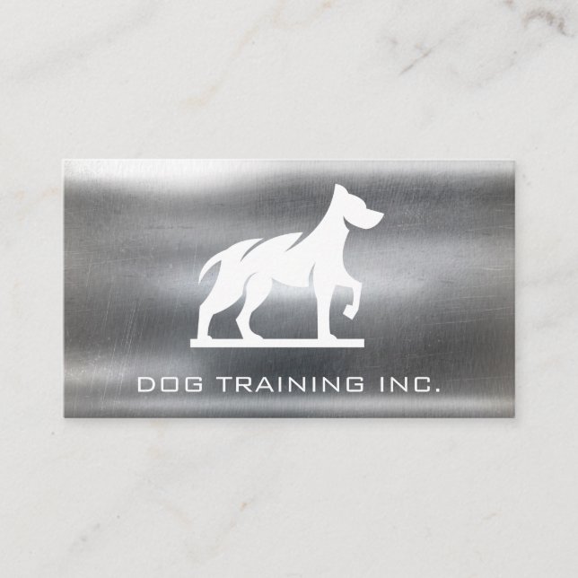 Dog Logo | Metallic Background Business Card (Front)