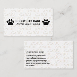 Dog Logo Pattern Animal Services Business Card