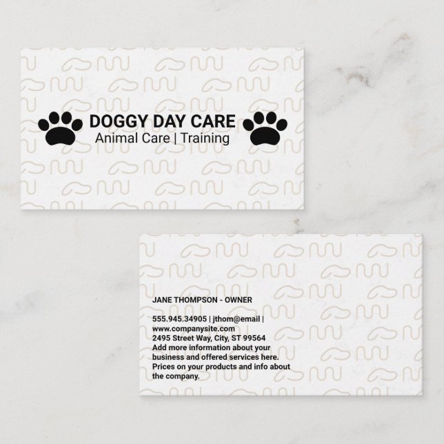 Dog Logo Pattern | Animal Services Business Card (Front/Back)