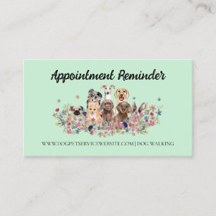 Dog logo Pet Green Veterinarian Appointment Business Card