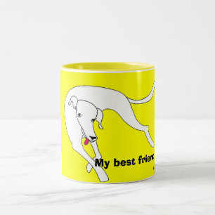Dog lolling, My best friend Two-Tone Coffee Mug