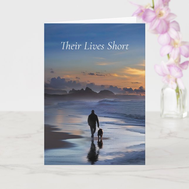 Dog Loss Sympathy Condolences Walking Dog  Card (Orchid)